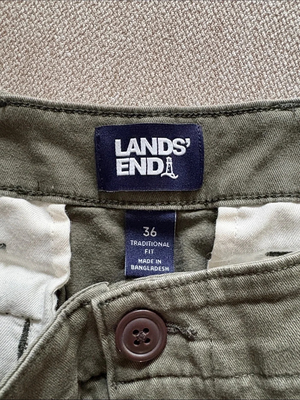 Vintage Army Green Cargo Pants - Lands End